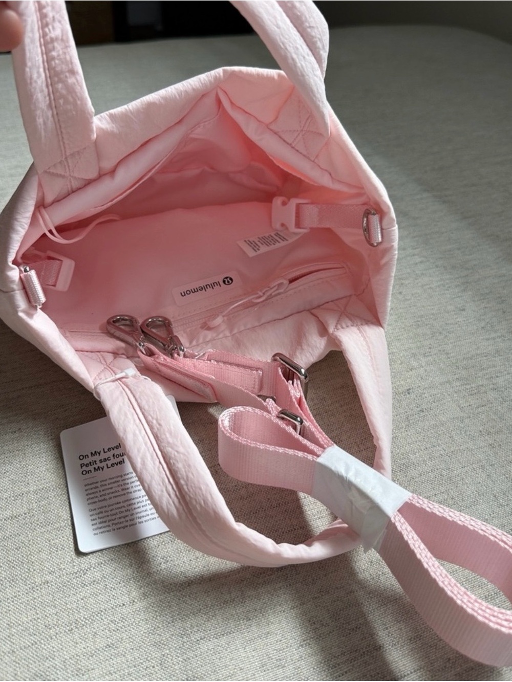 NWT Lululemon On My Level Small Tote Bag 5L Pink Crossbody Shoulder Bag